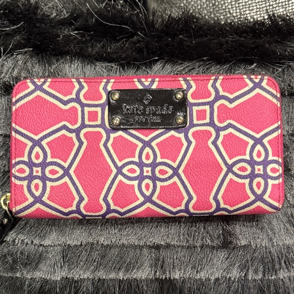 kate spade Handbags - kate spade Pink Geometric Zip-Around Wallet